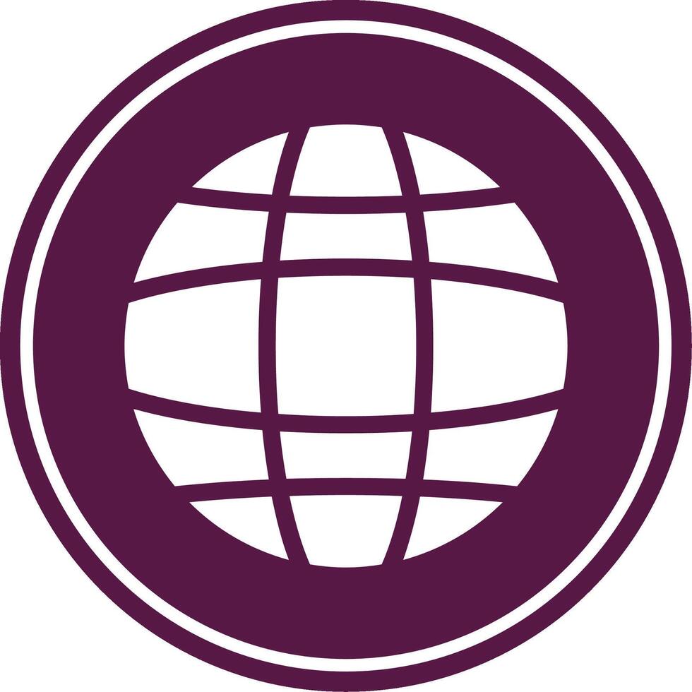Global Glyph Circle Icon vector