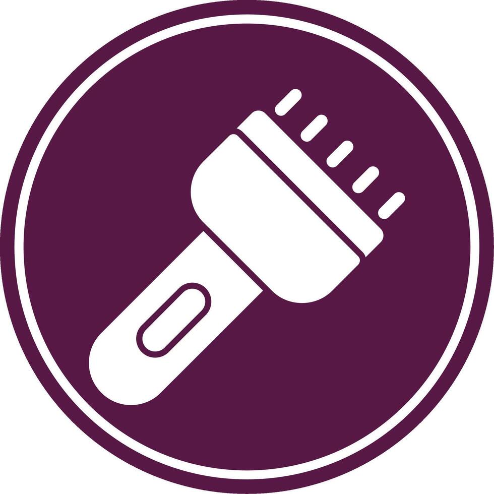 Flash Light Glyph Circle Icon vector