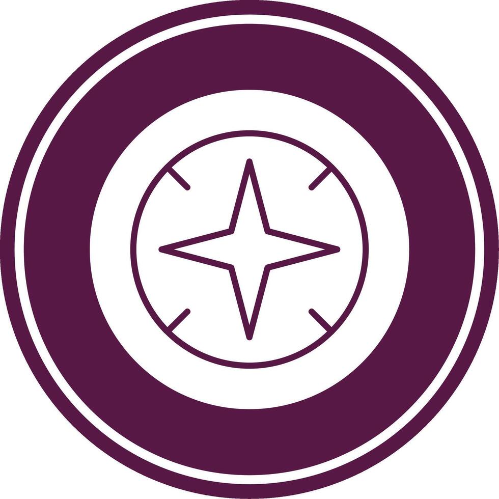 Compass Glyph Circle Icon vector