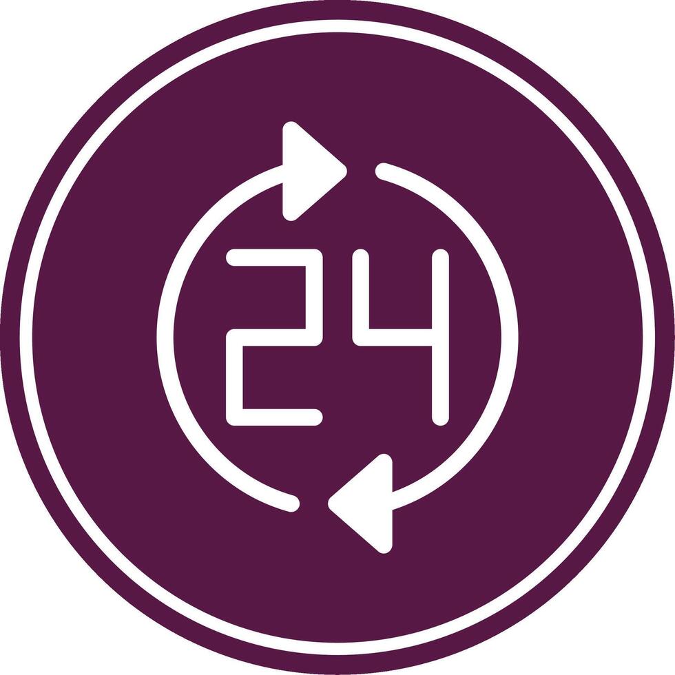 Hours Glyph Circle Icon vector