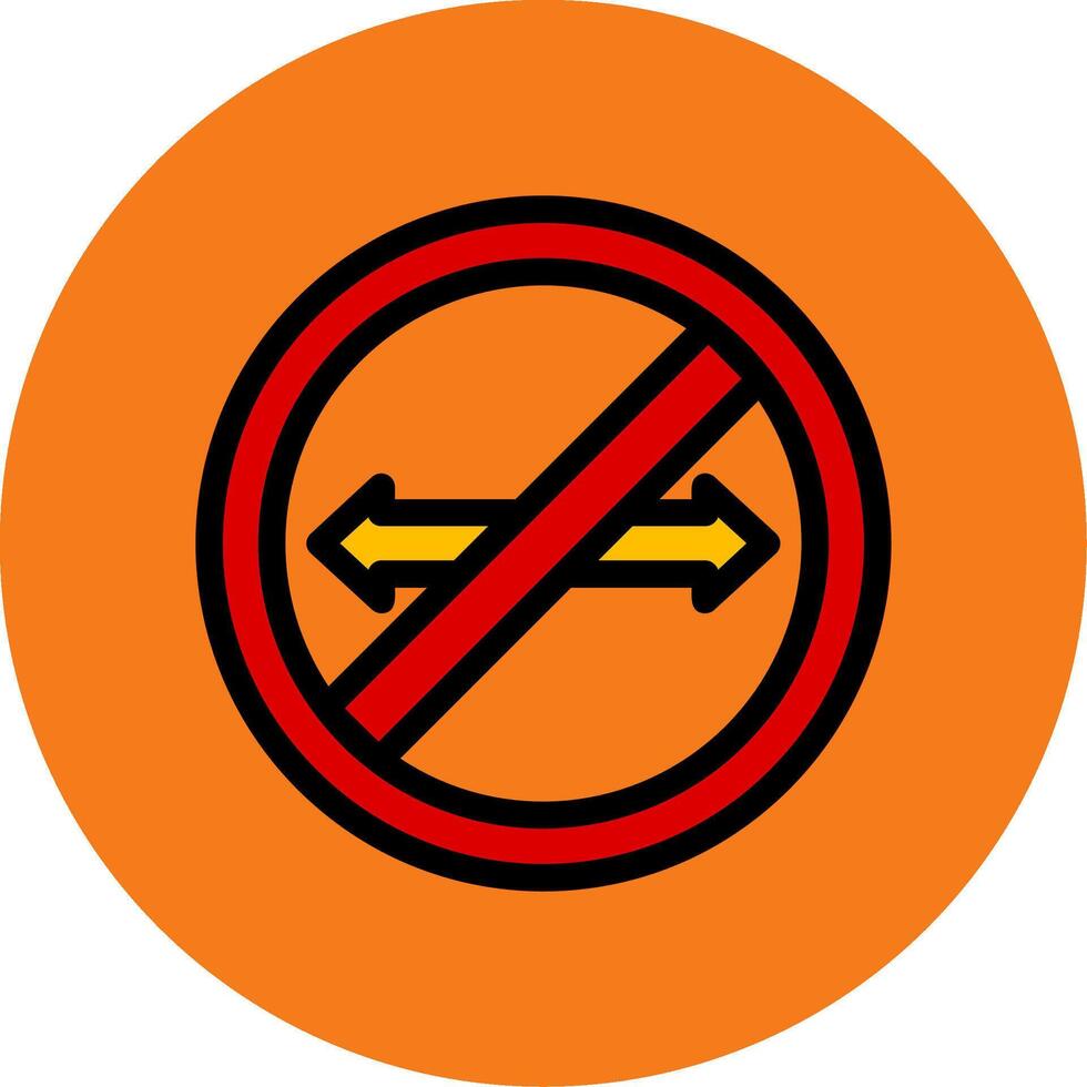 No Turn Colorful Icon vector