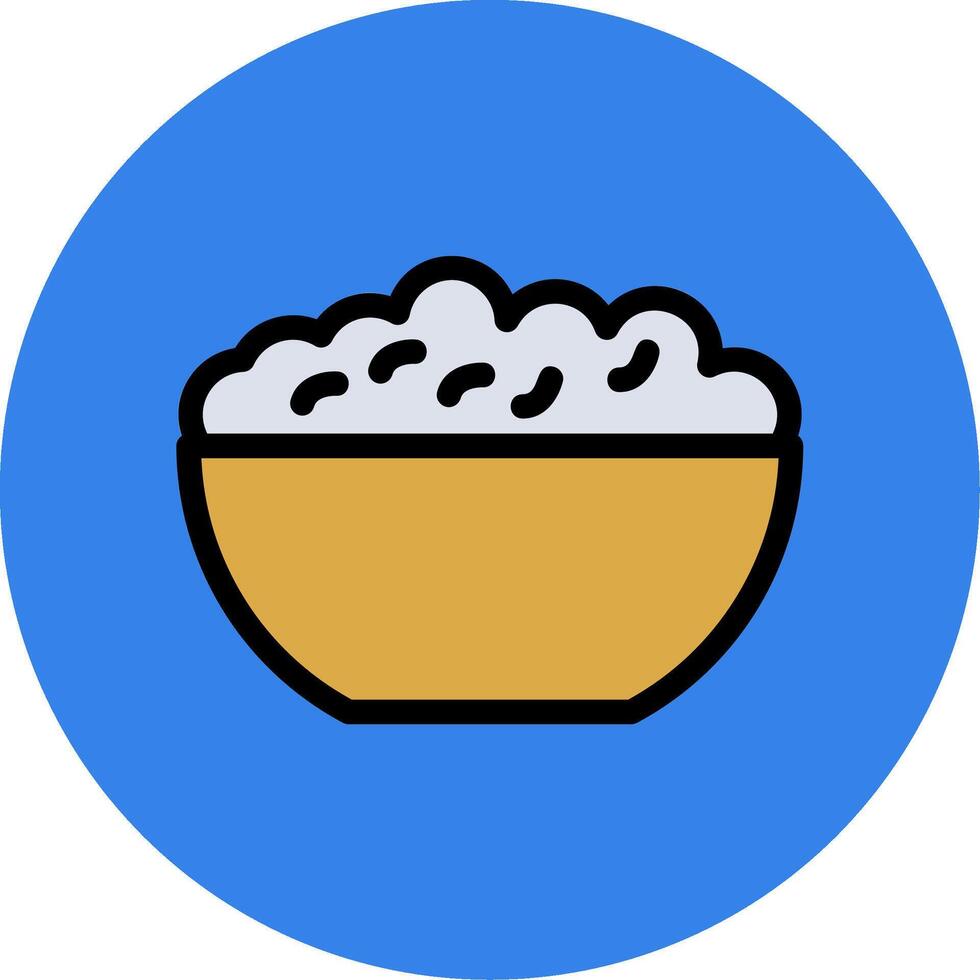 Rice Bowl Colorful Icon vector