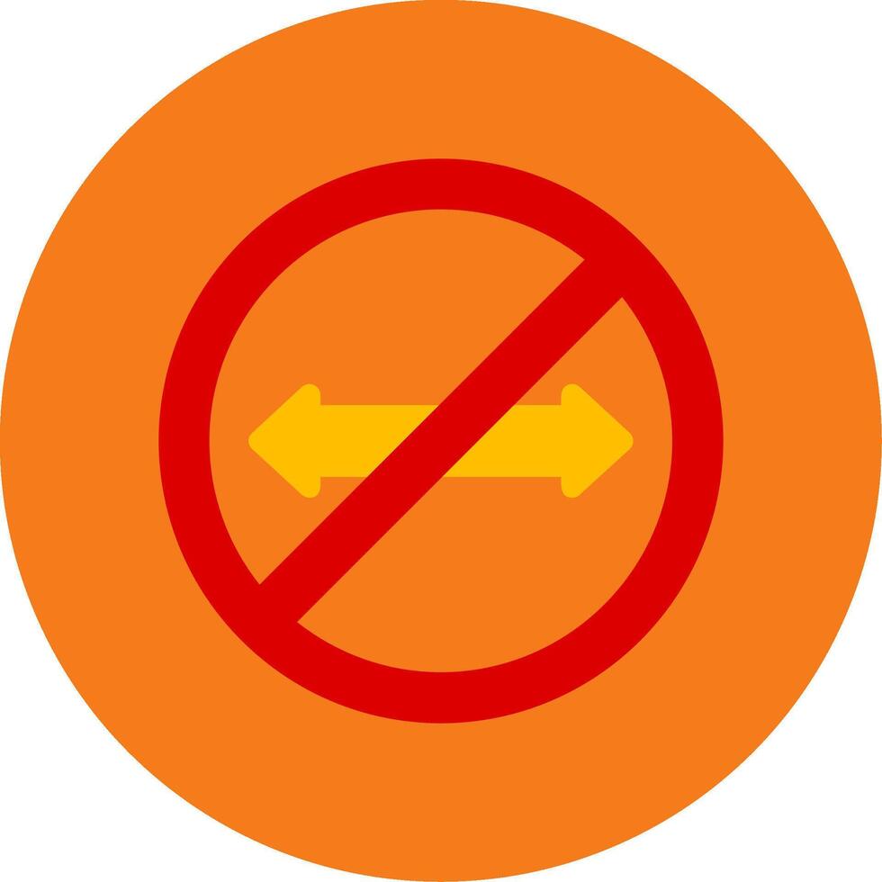 No Turn Colorful Icon vector