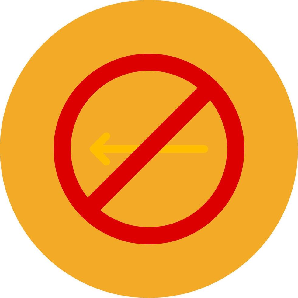 No Turn Left Colorful Icon vector