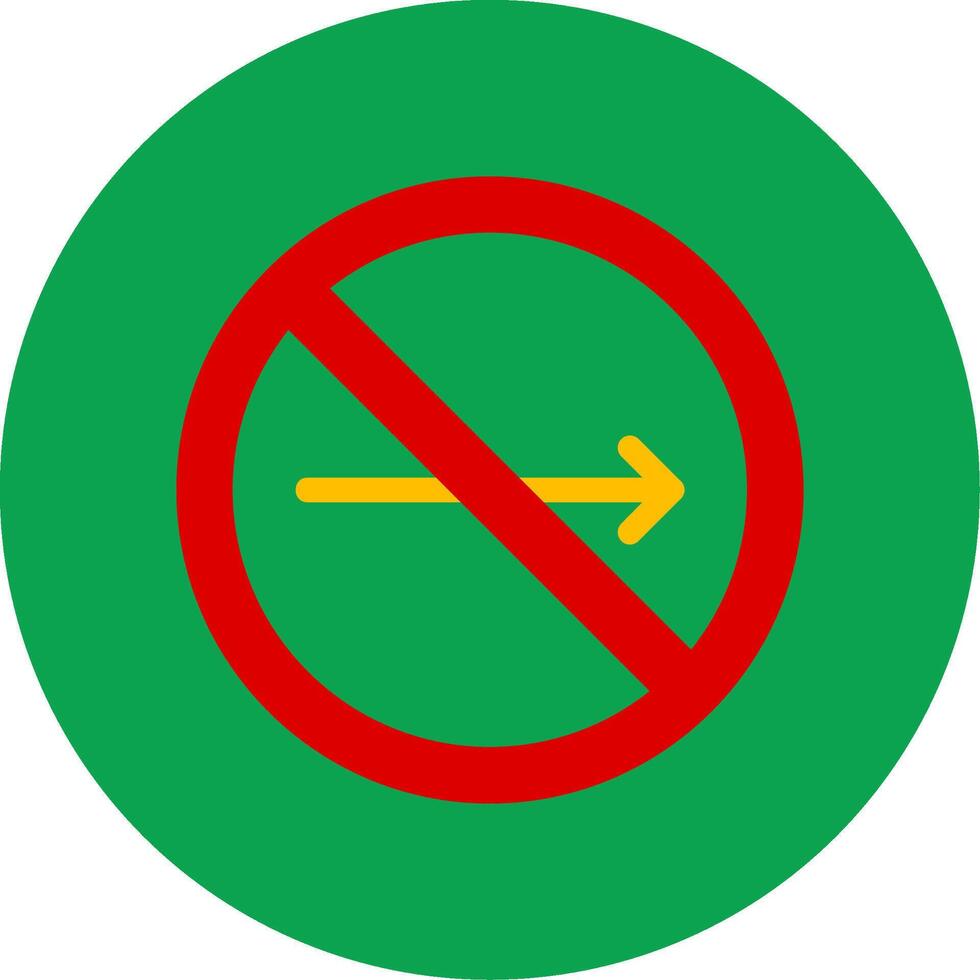 No Turn Right Colorful Icon vector