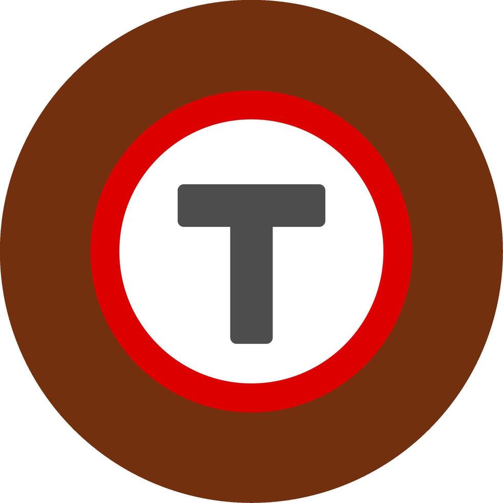 T Junction Colorful Icon vector