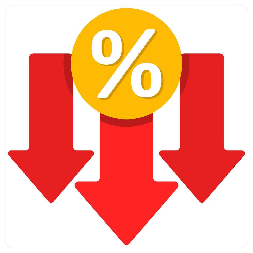 Low Interest Rate and rate icon concept vector