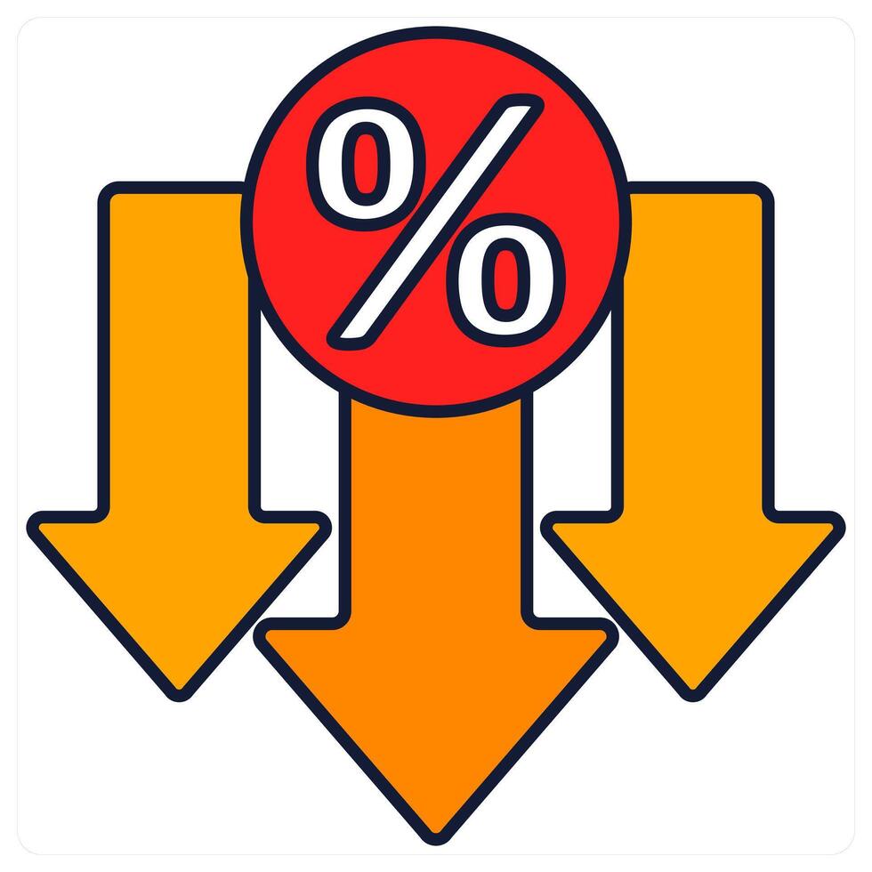 Low Interest Rate and rate icon concept vector