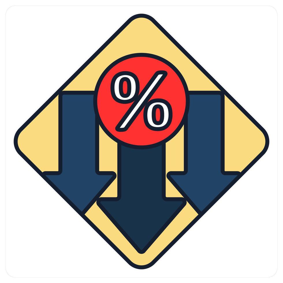 Low Interest Rate and rate icon concept vector