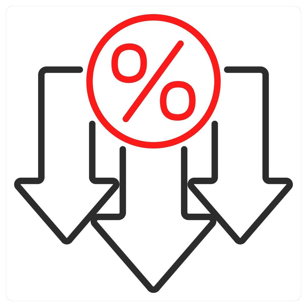 Low Interest Rate and rate icon concept vector