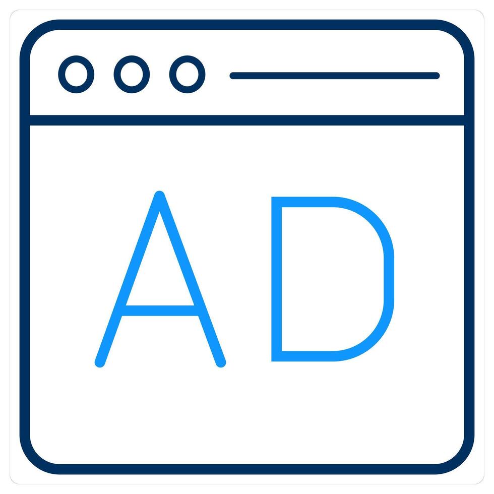 Website Ad and browser iocn concept vector