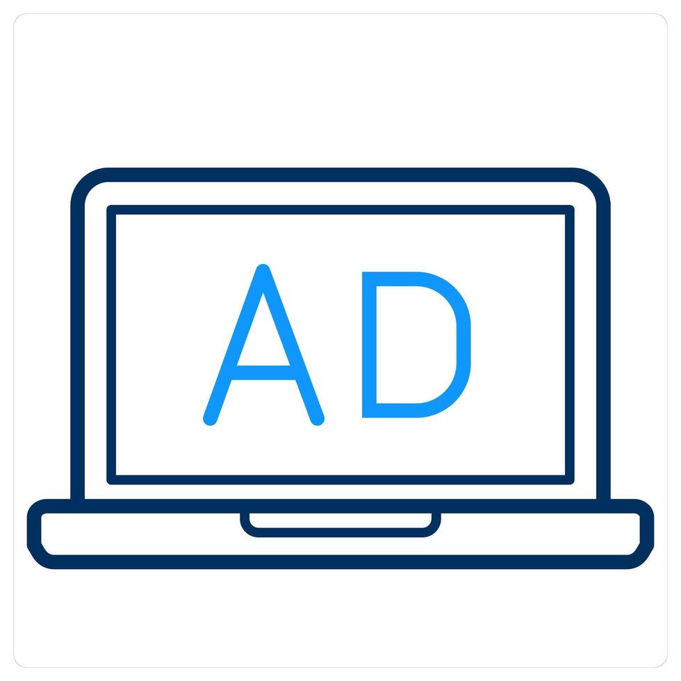 Laptop AD and laptop icon concept vector