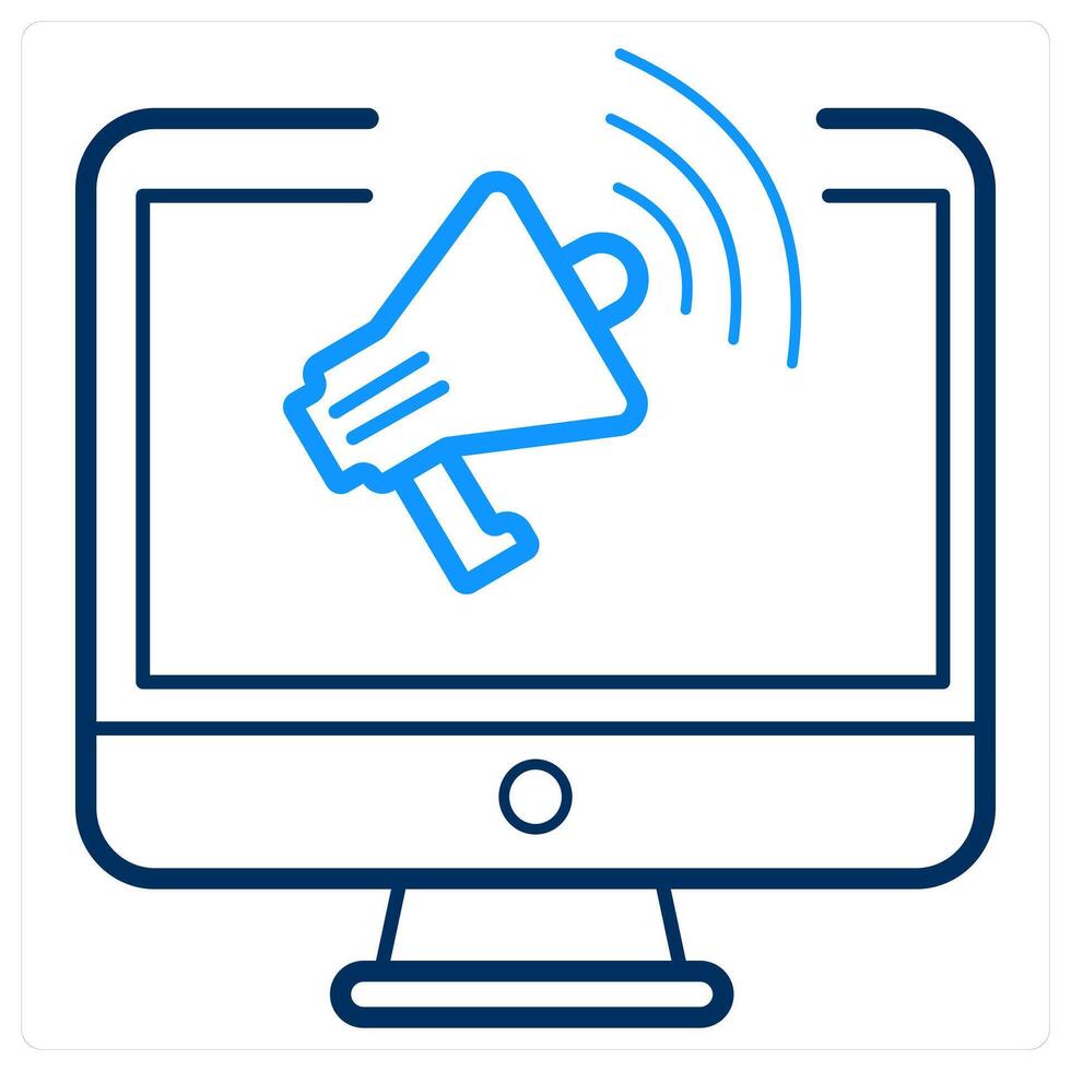 Broadcast and online icon concept vector