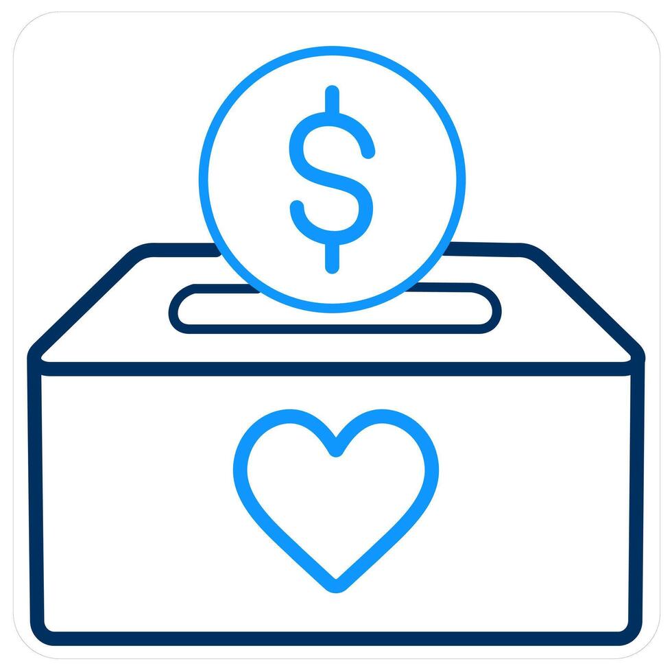 Charity Box and cash icon concept vector