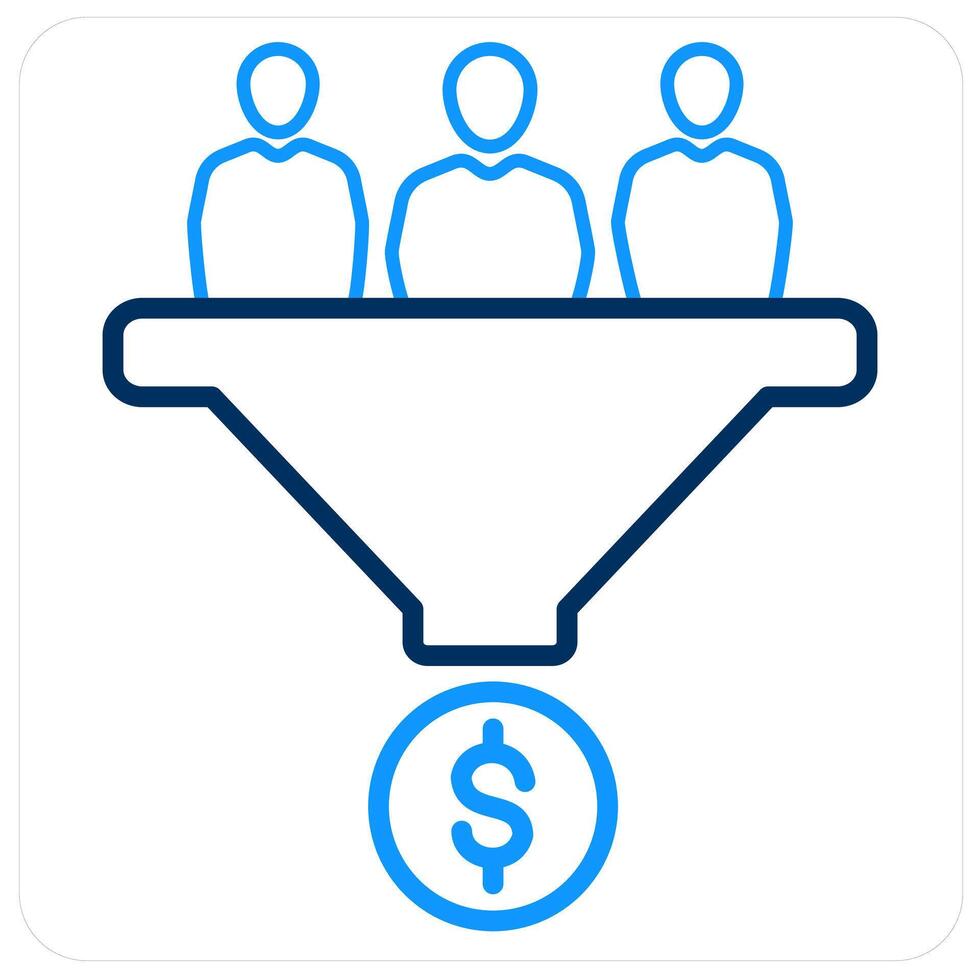Funnel and Filter Money icon concept vector