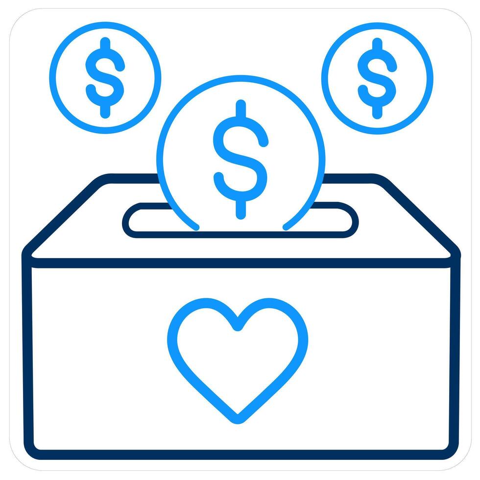 Charity Box and cash icon concept vector