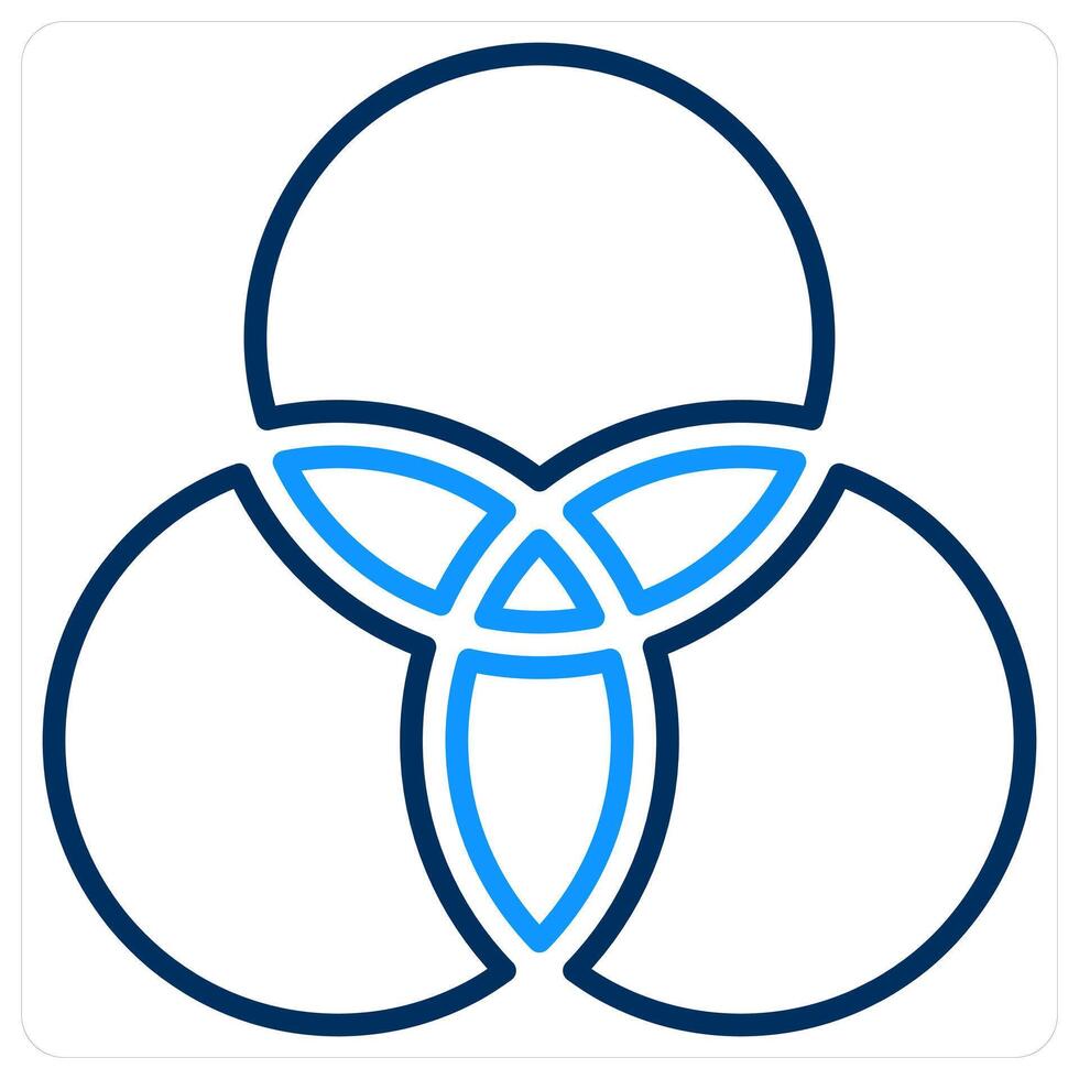 Circles and intersection icon concept vector