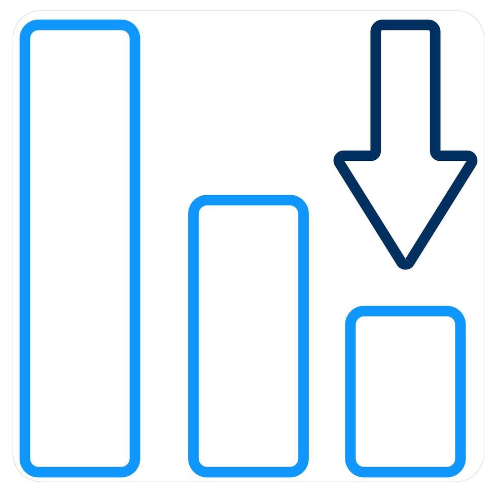 Loss and bars icon concept vector