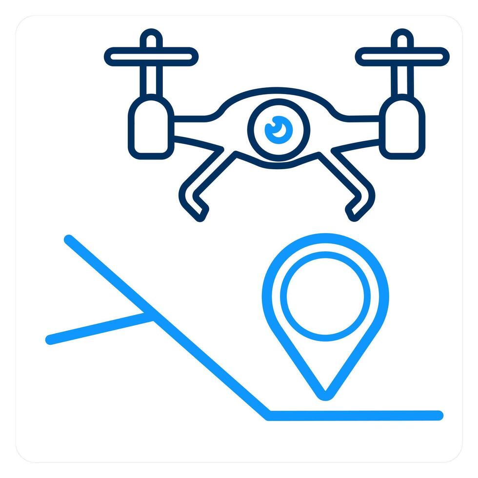 Drone location and location icon concept vector