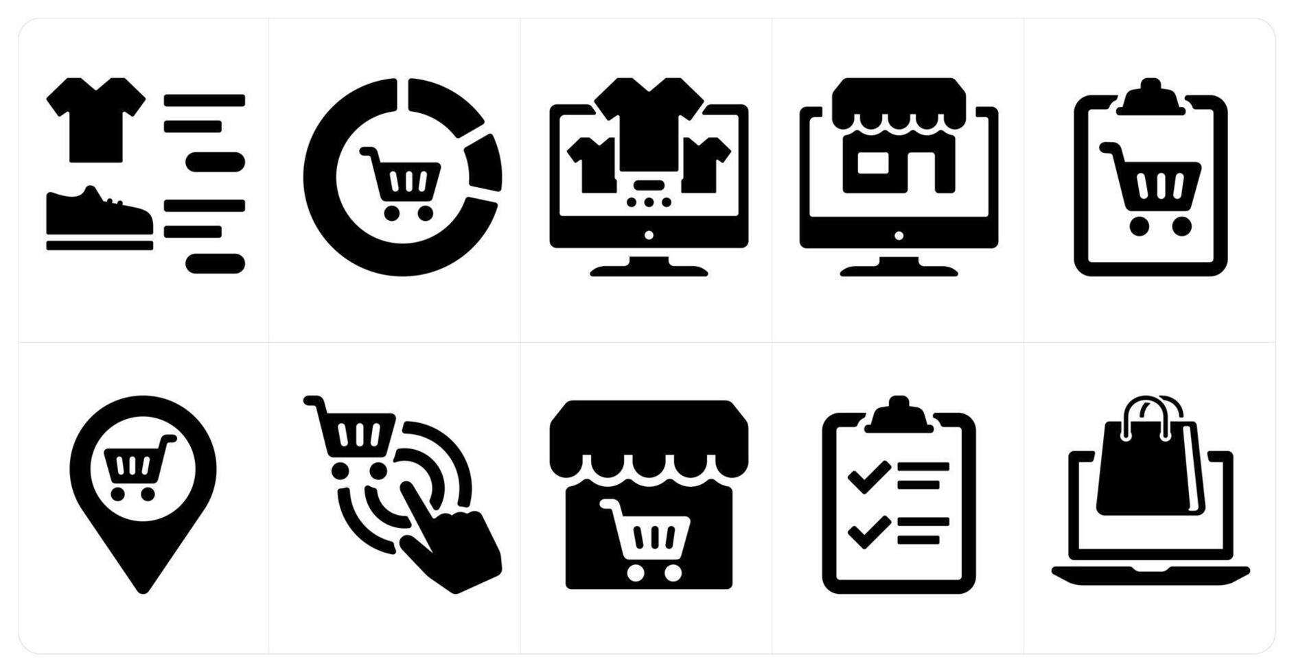 A set of 10 ecommerce icons as online shop, shopping analysis, website shopping vector