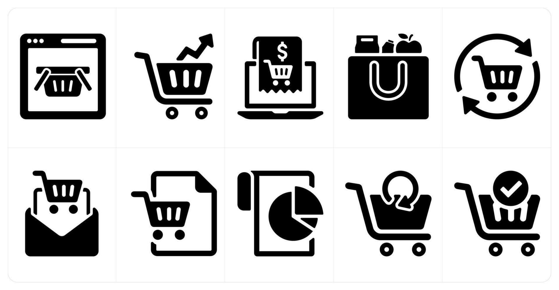 A set of 10 ecommerce icons as online cart, ecommerce, checkout vector