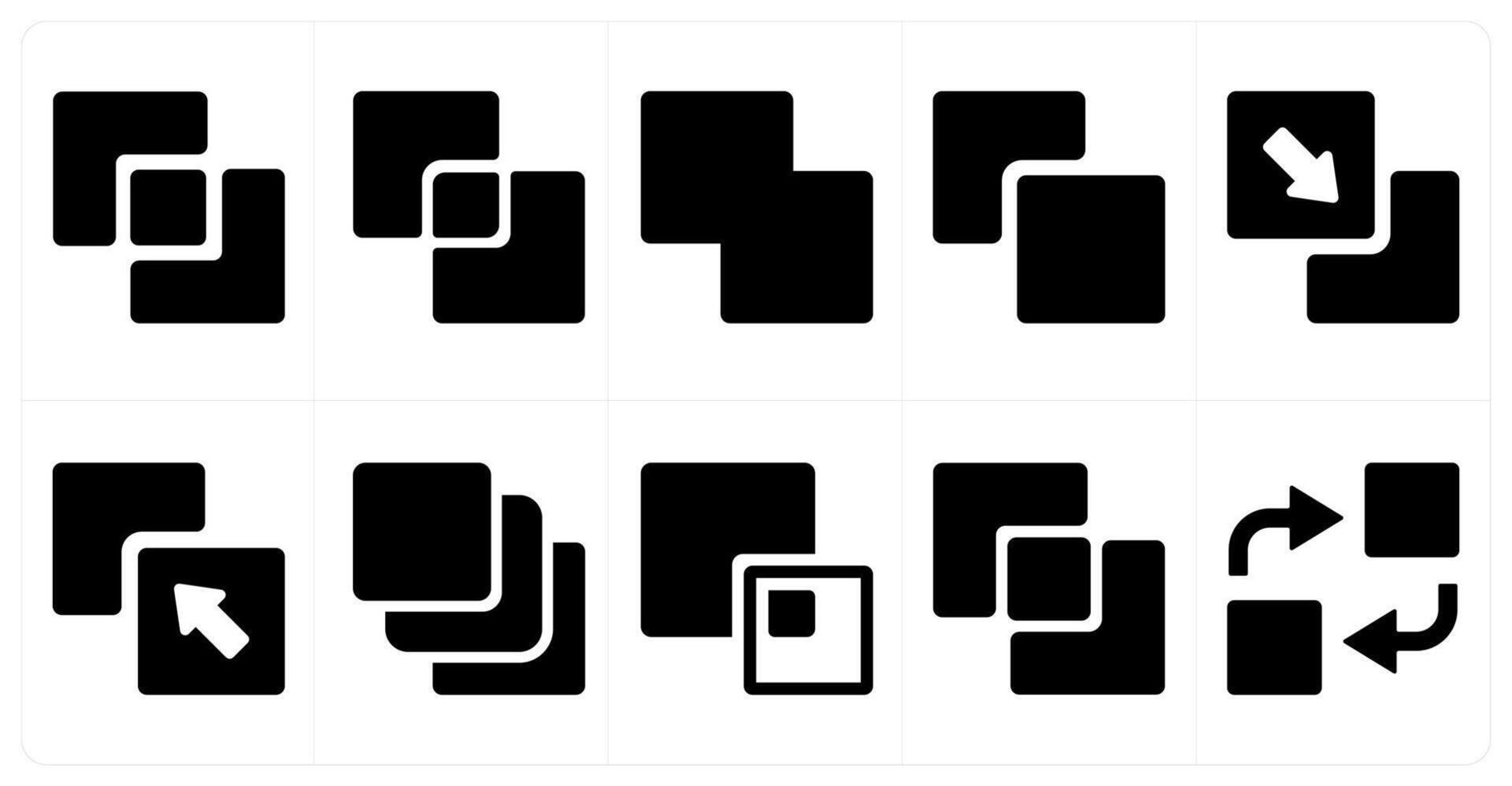 A set of 10 editing tools icons as merge, intersect, weld vector
