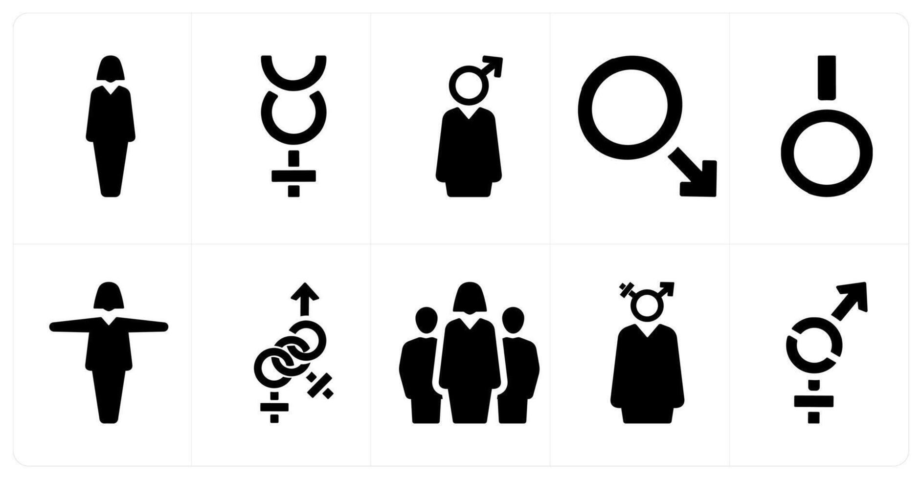 A set of 10 gender icons as Symbol, pride, bisexual vector