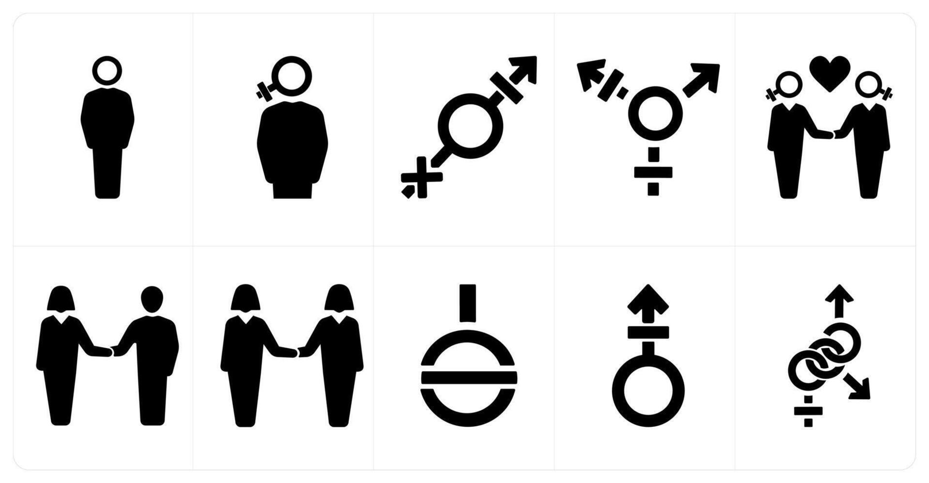 A set of 10 gender icons as Symbol, pride, bisexual vector