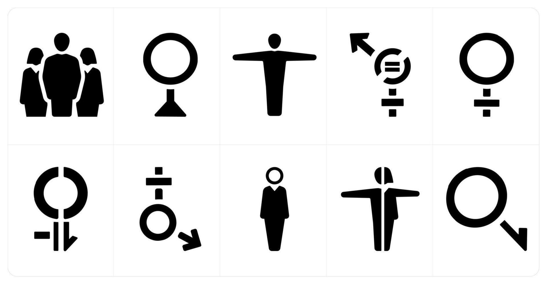 A set of 10 gender icons as Symbol, pride, bisexual vector