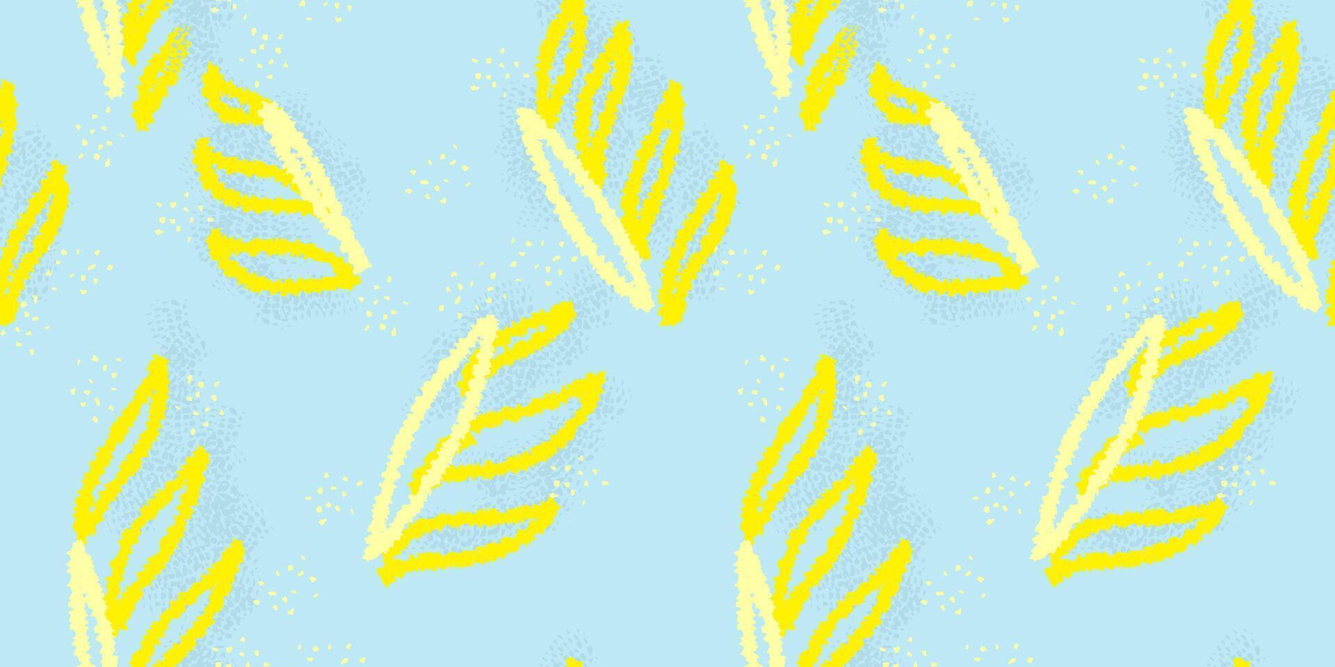 Abstract sketch organic shapes seamless pattern on a blue background. hand drawn unique forms print. Contemporary minimalist ornament. vector