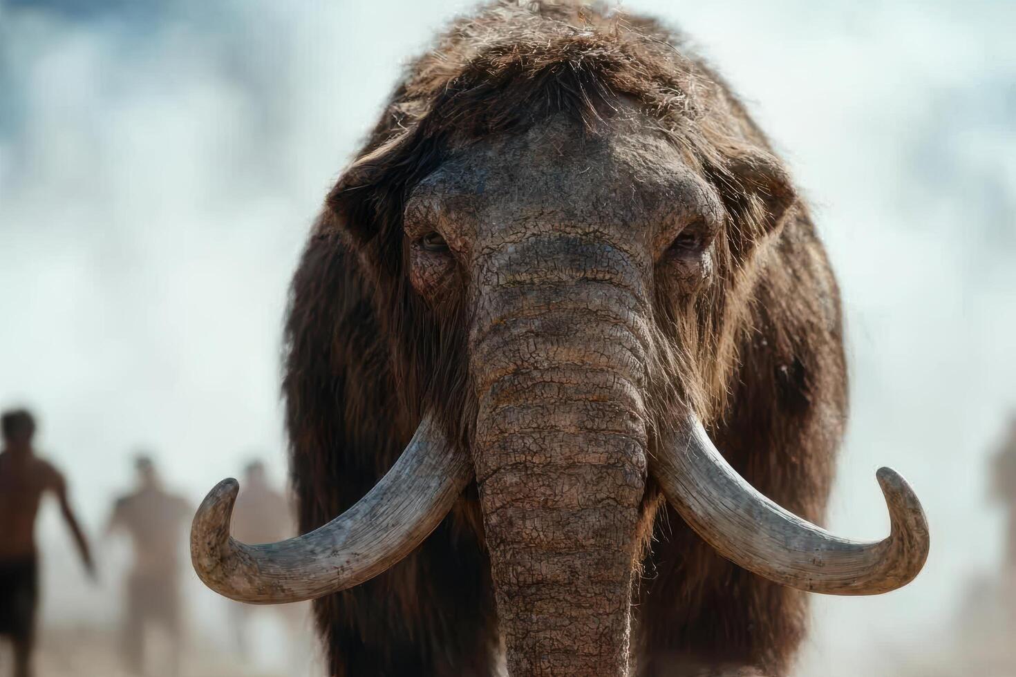 close up portrait of a majestic woolly mammoth photo
