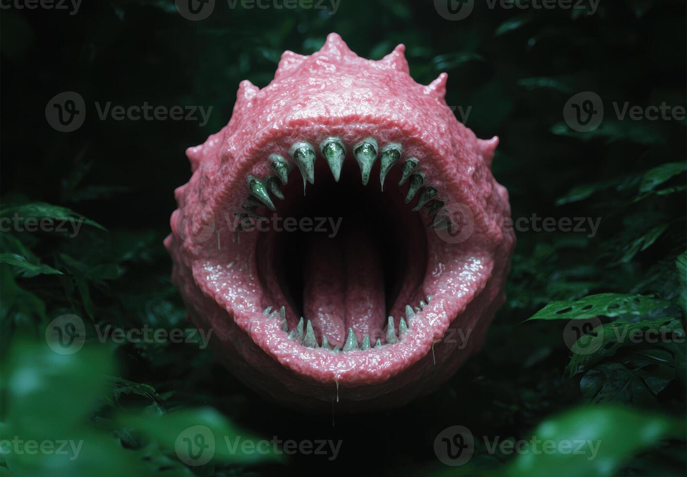 Carnivorous plant with open mouth like jaws photo