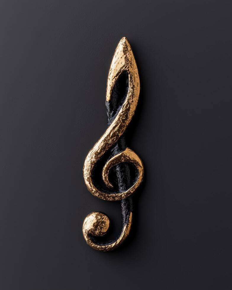 Artistic musical note sculpture photo