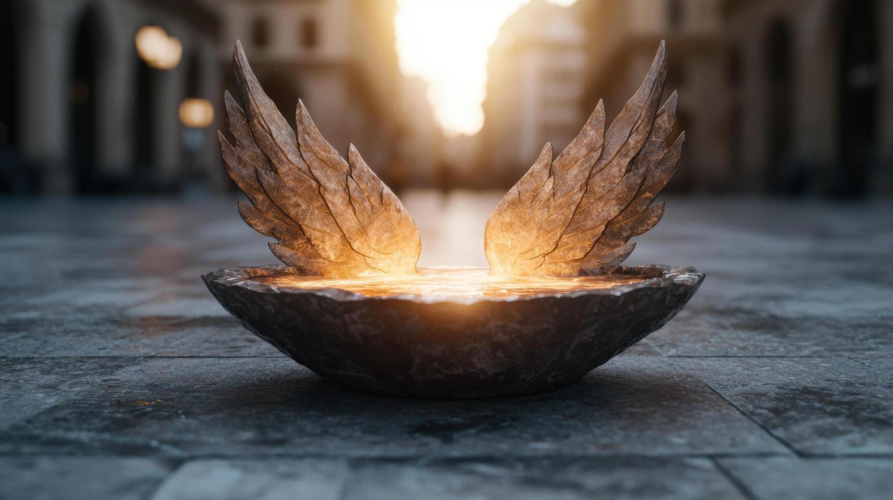 Glowing wings of hope and inspiration photo