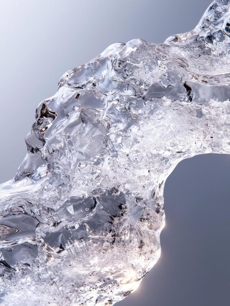 Intricate ice crystal formation photo