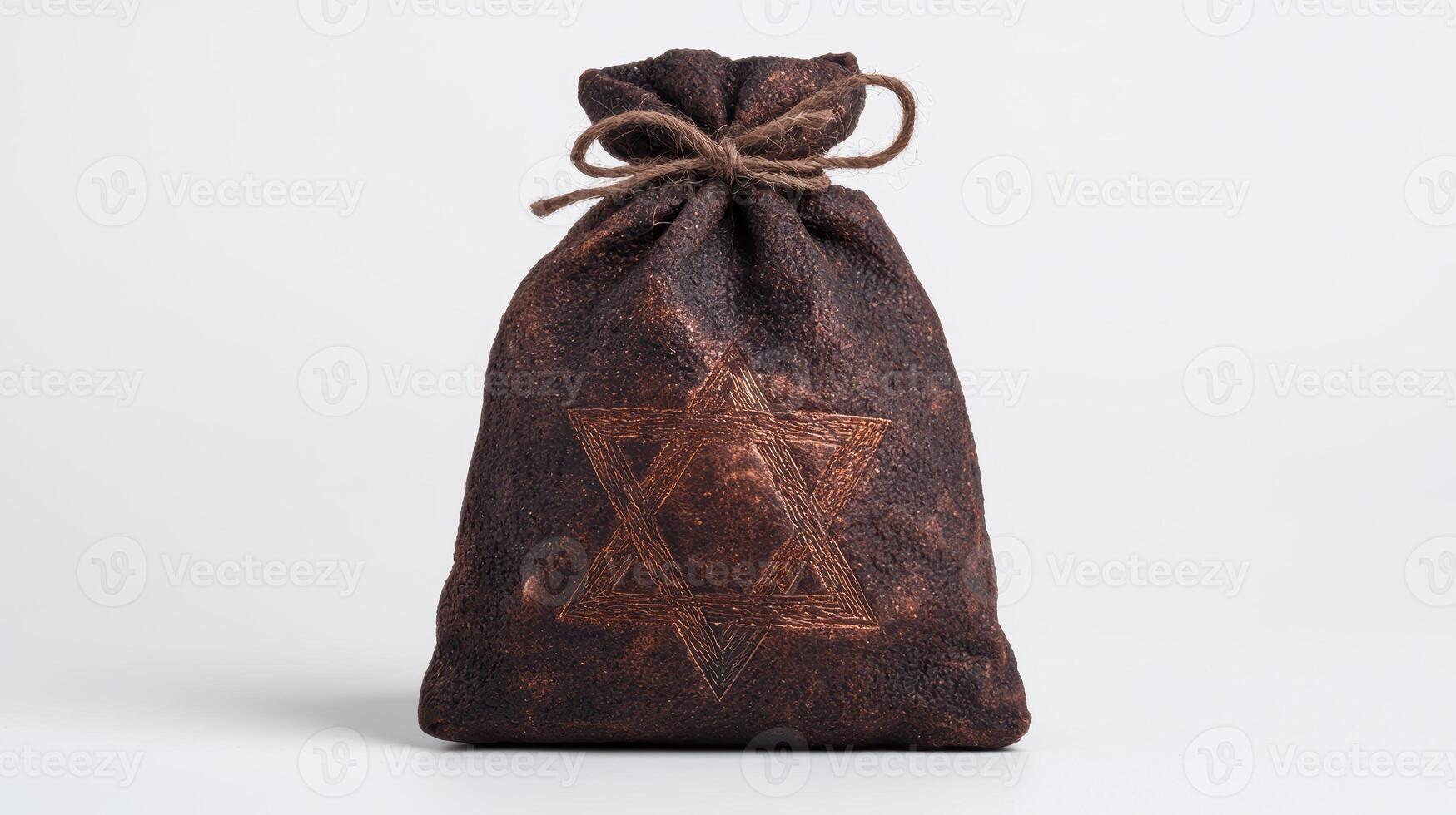 Decorative drawstring bag with star of david symbol photo