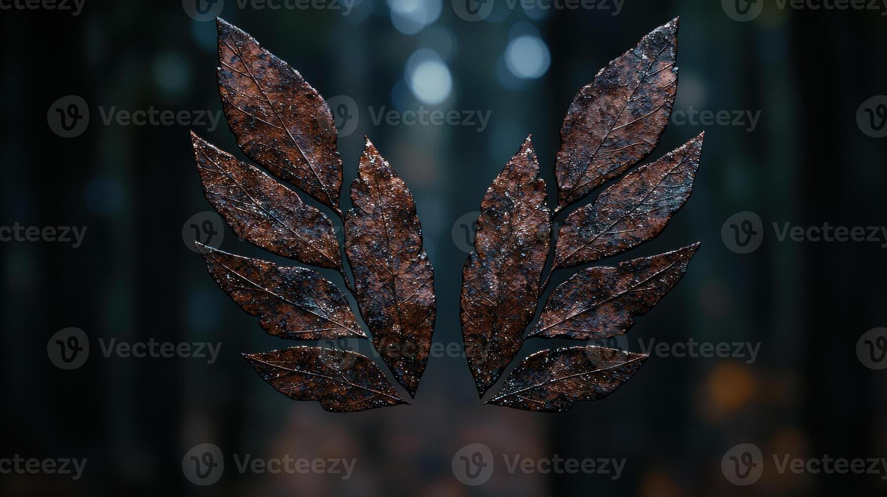 Autumn leaves in the dark photo