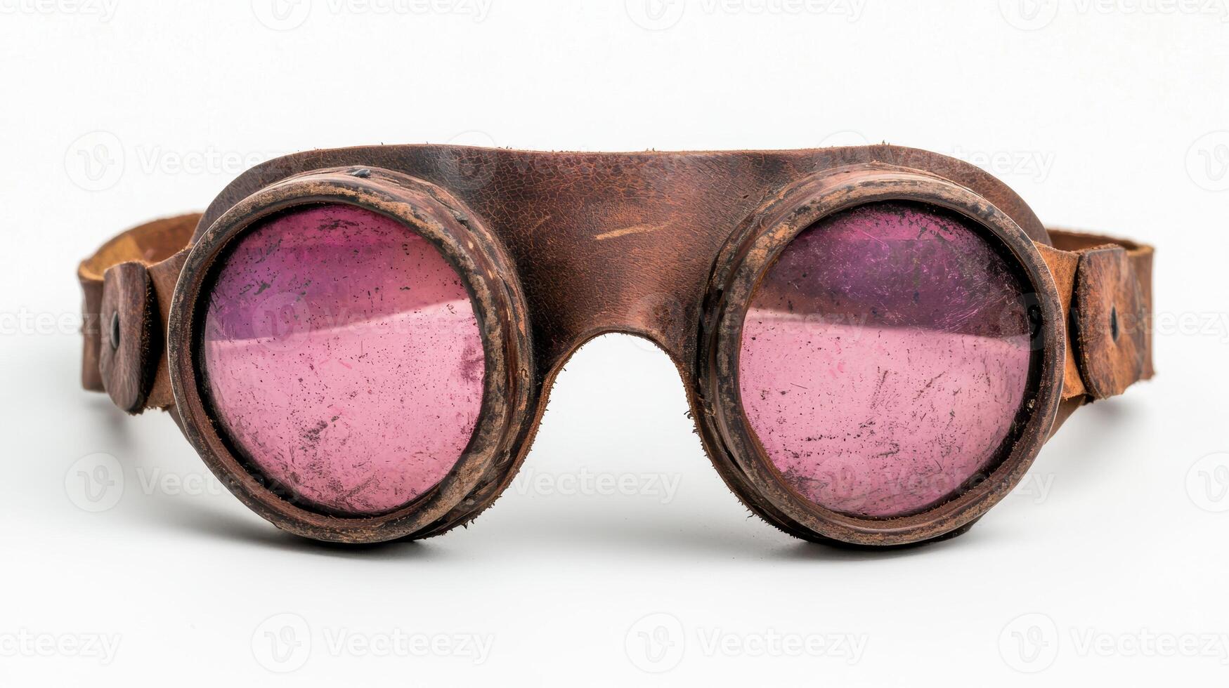 Vintage leather goggles with tinted lenses photo