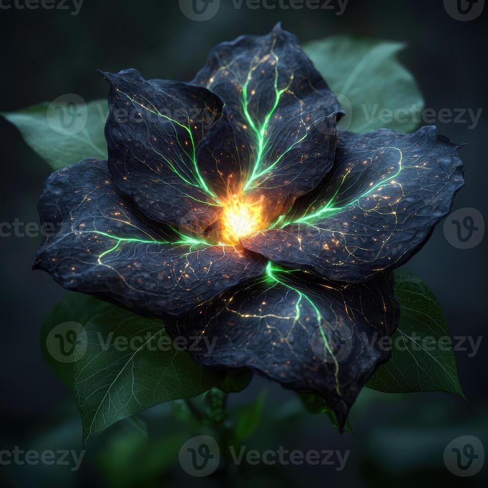 Glowing Flower in the Dark photo