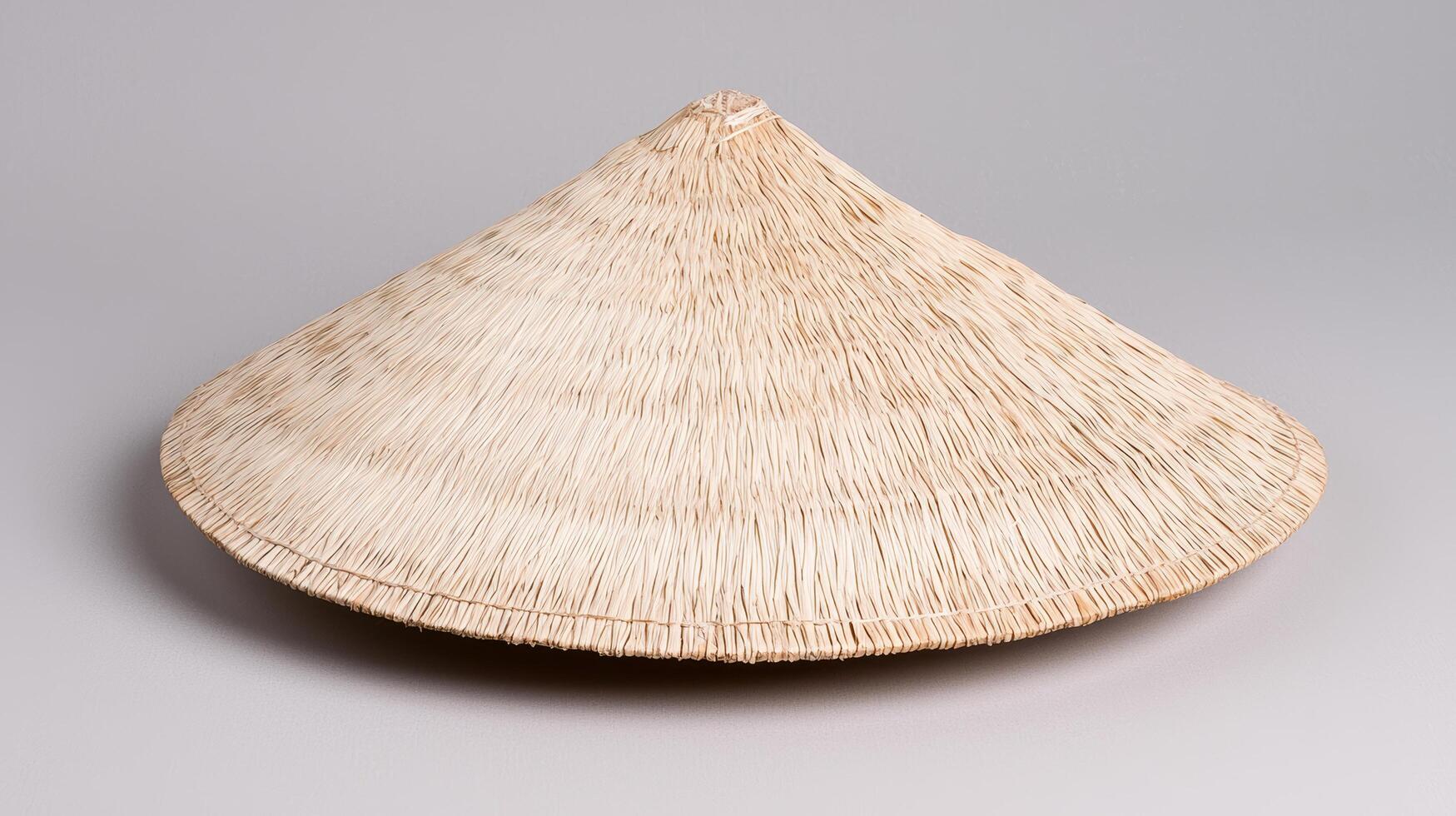 Woven straw hat on gray background photo