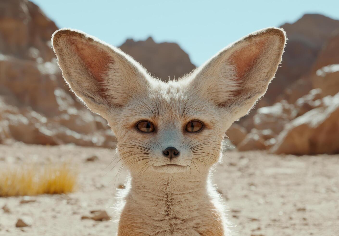 close up of a desert fox with large ears photo