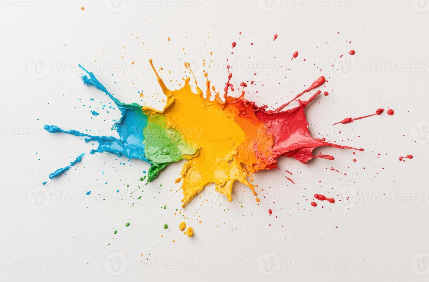 Colorful paint splash on white background photo