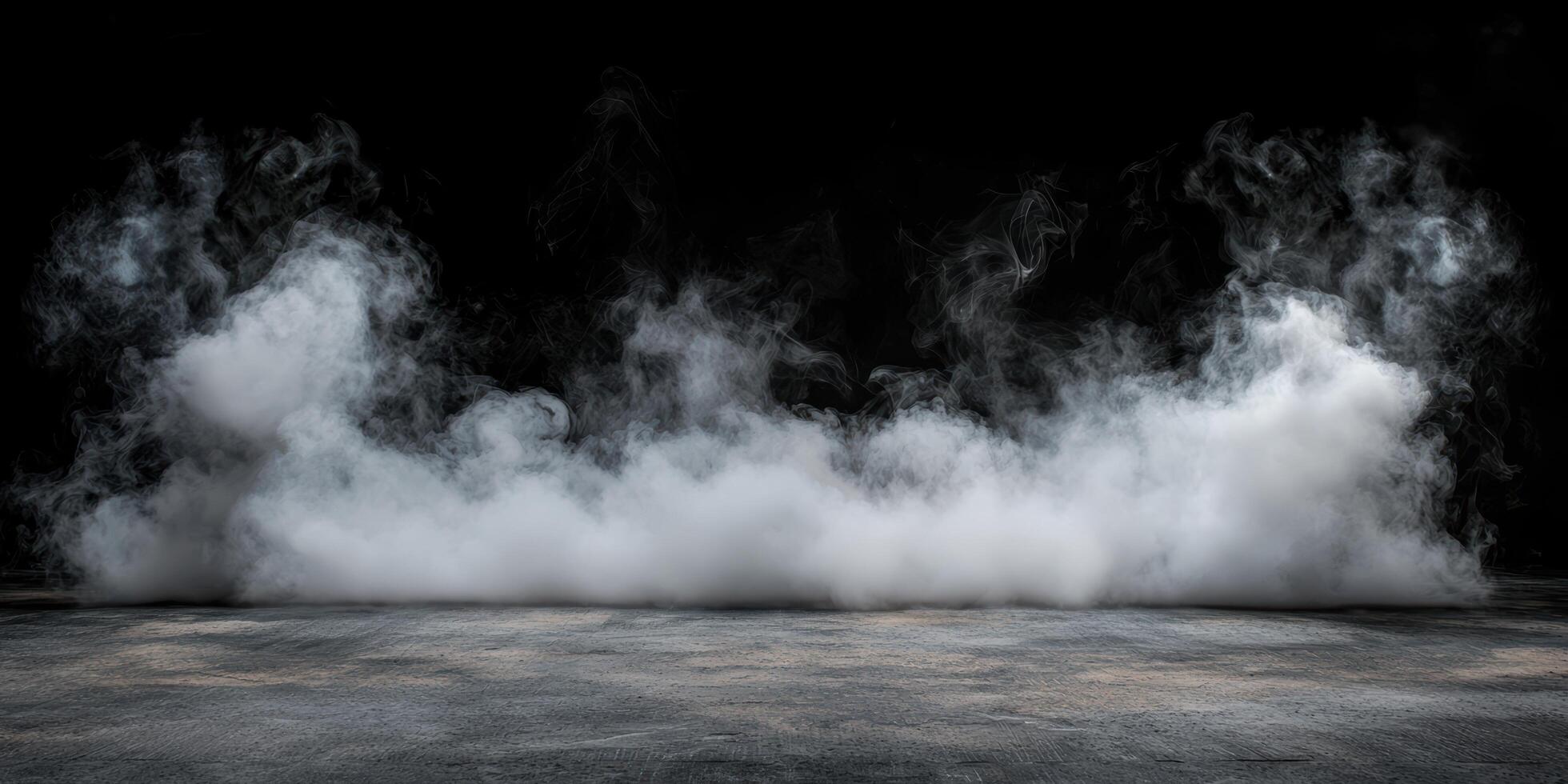 Mysterious smoke and fog in dark background photo