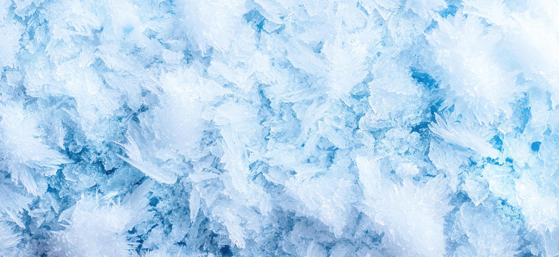 Icy winter background with frozen crystals photo