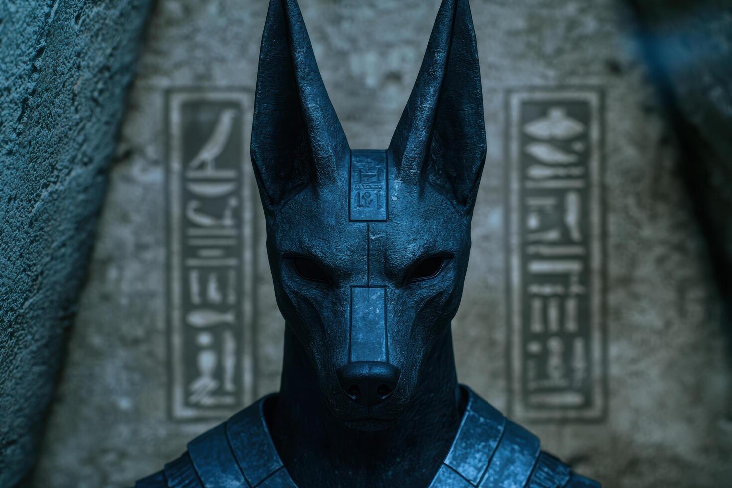 Mysterious ancient egyptian deity statue photo