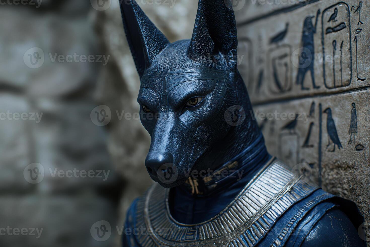 Detailed statue of ancient egyptian deity photo