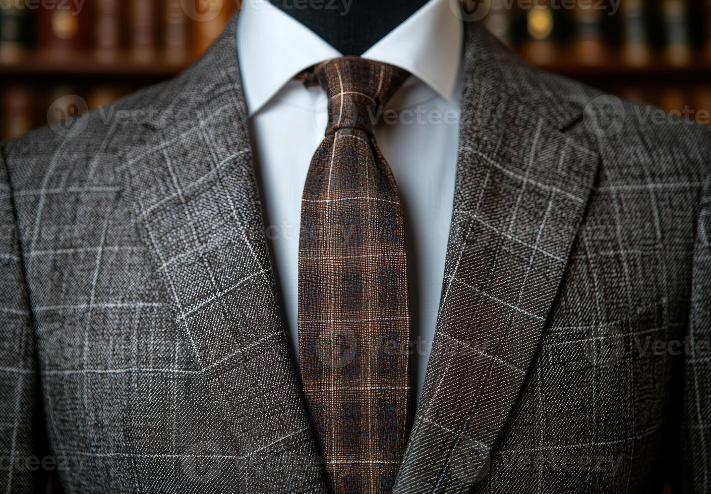 Elegant business attire with a patterned tie photo