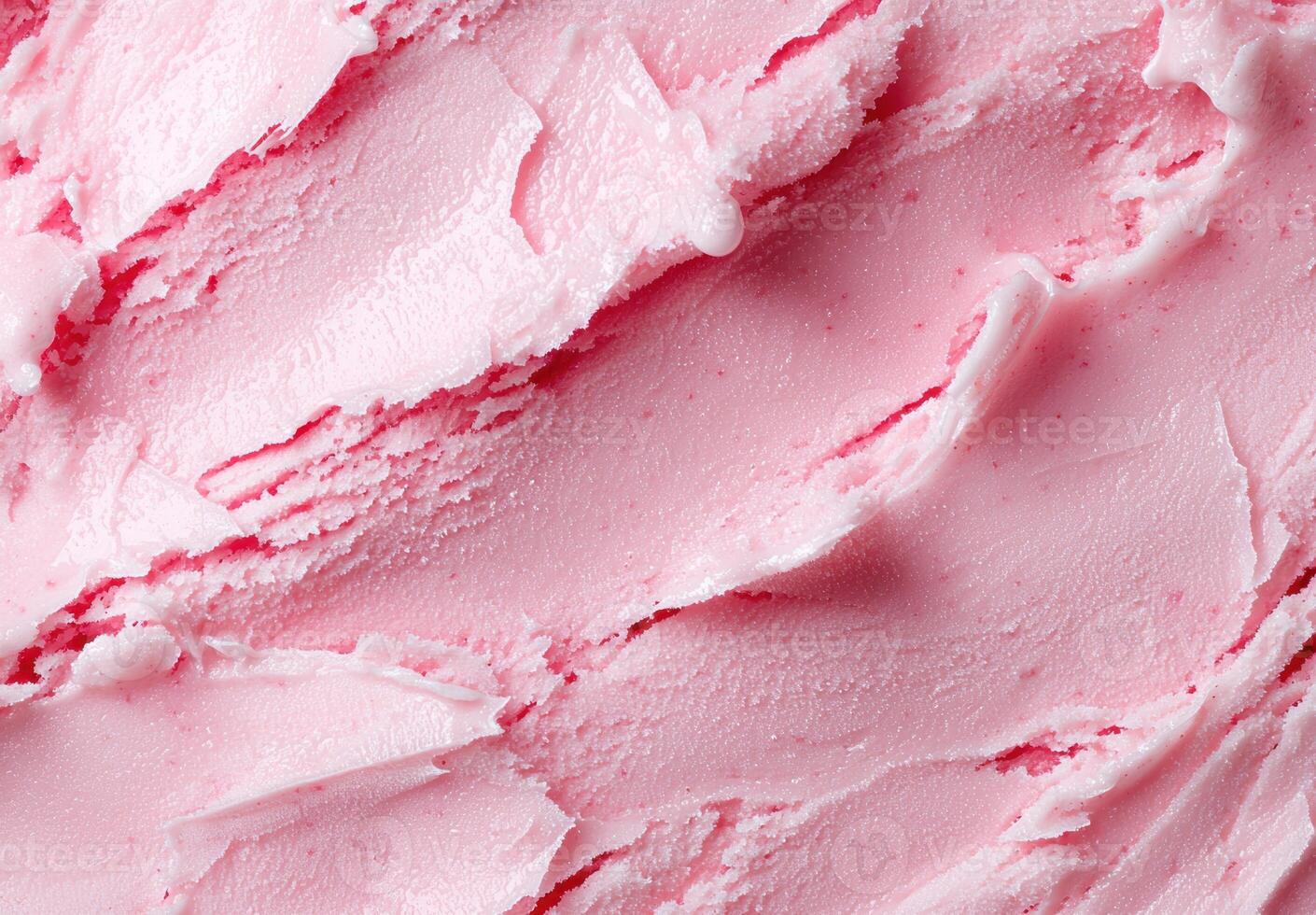 Close up of pink ice cream texture photo