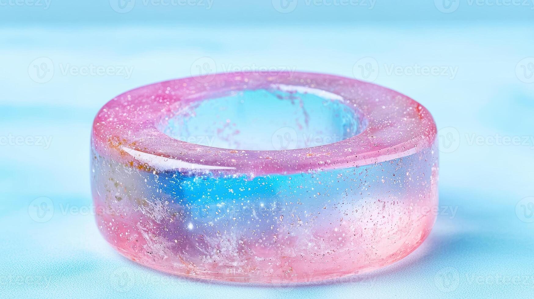 Colorful resin art ring photo