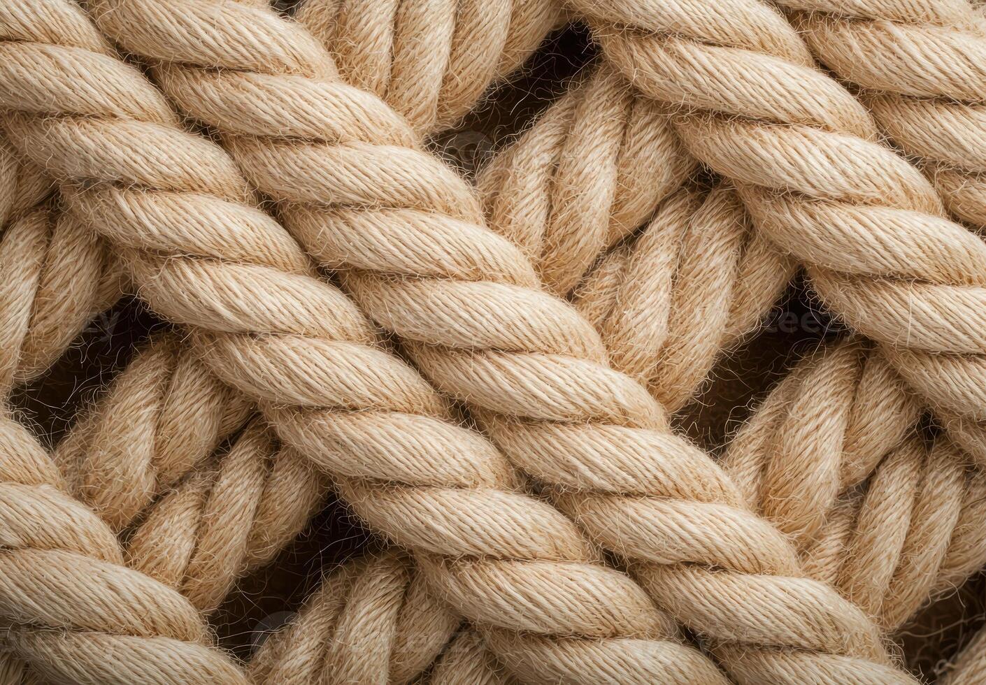 Close up of twisted beige rope texture photo